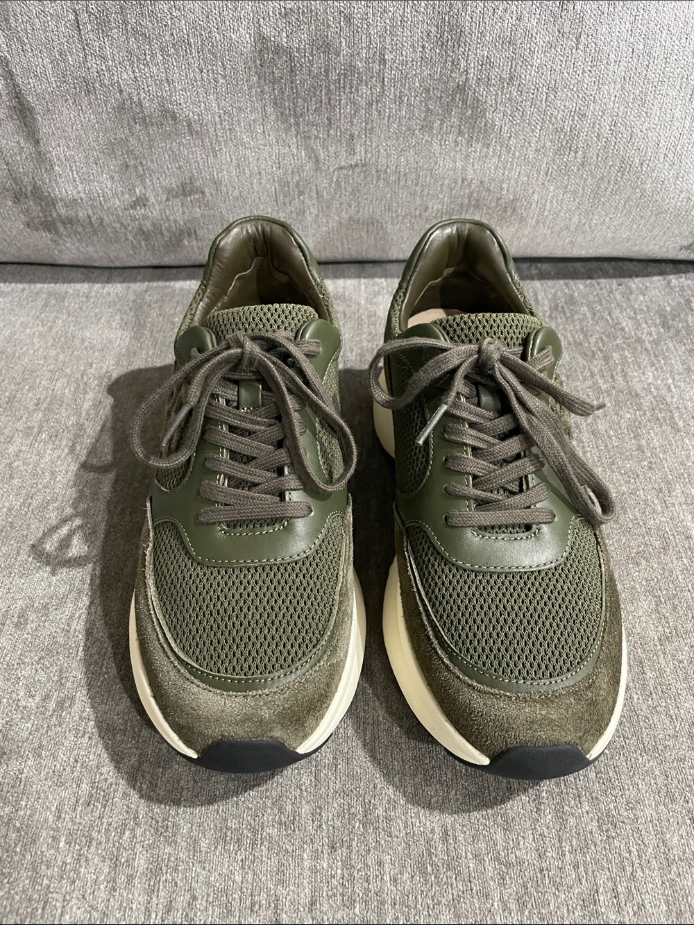 Tory Burch Kick Trainer Chevron Suede Mesh - Grove (Green) Chunky Sneaker 9.5 - Picture 8 of 16